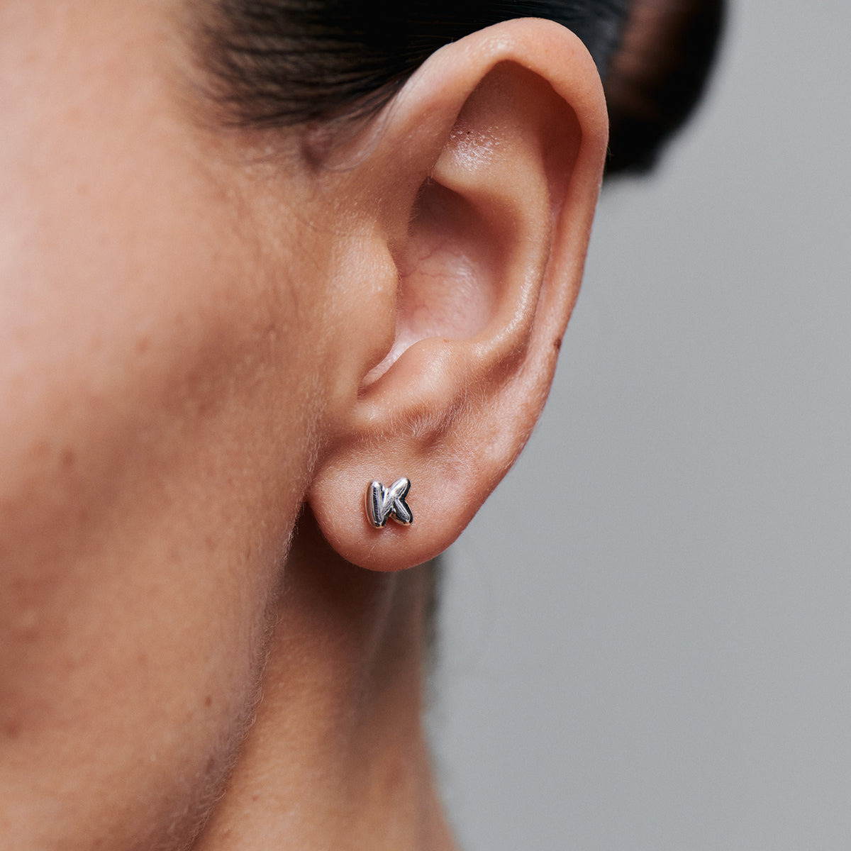 Puffed Letter Studs