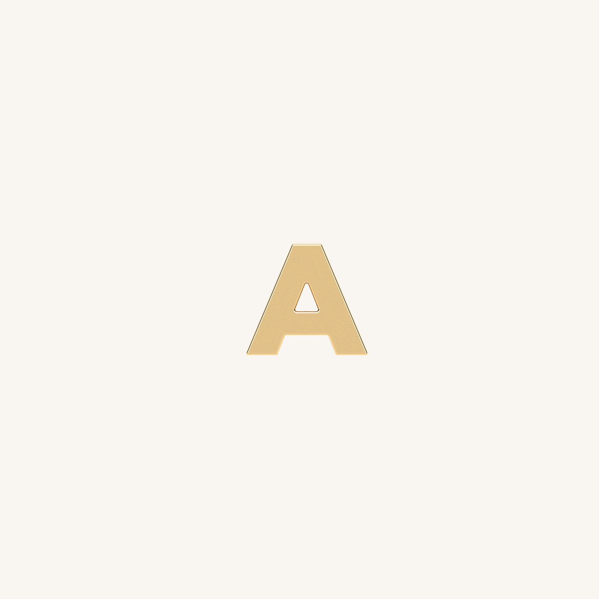 Gold letter 'A' on a white background