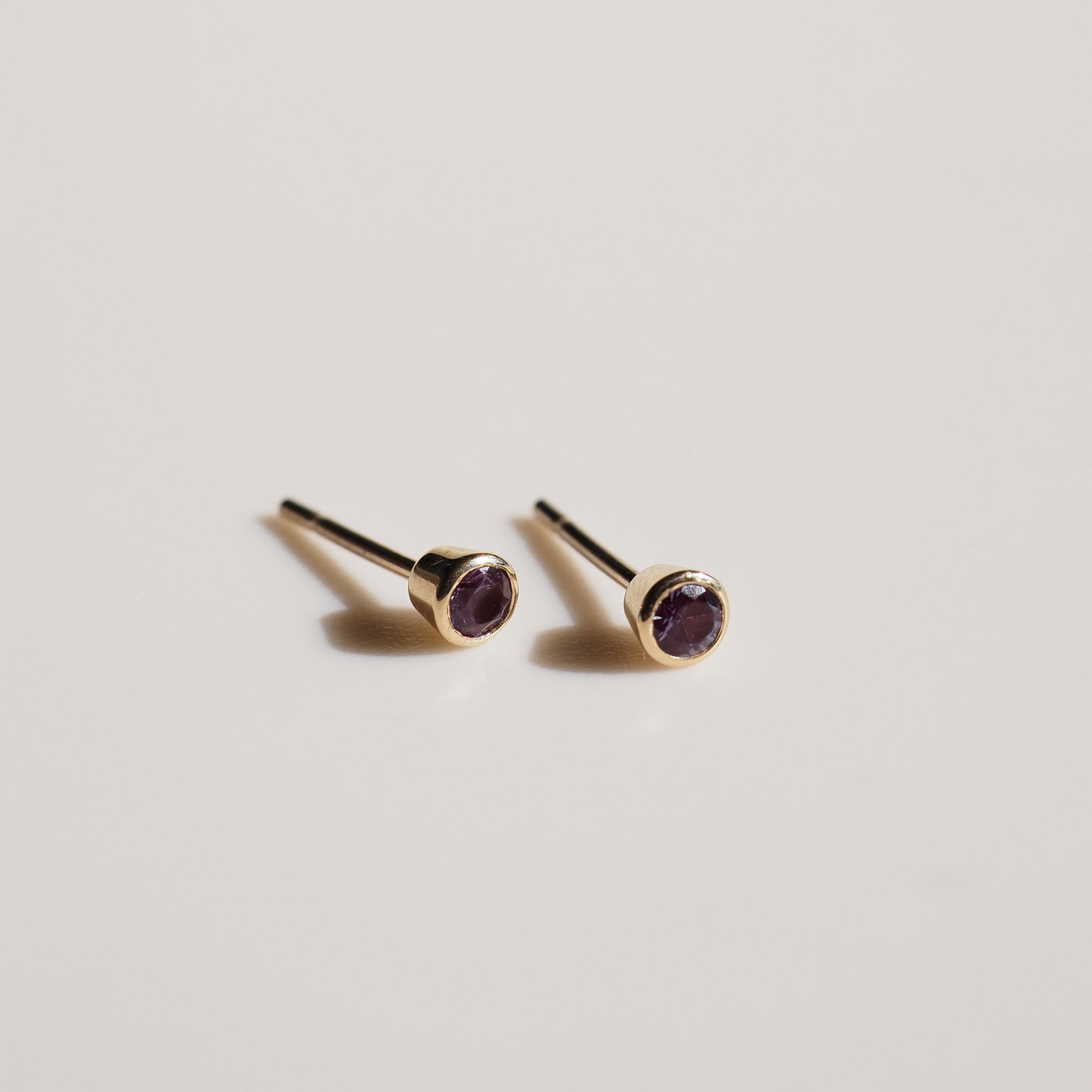 Alexandrite Studs Archive Bezel Set Studs