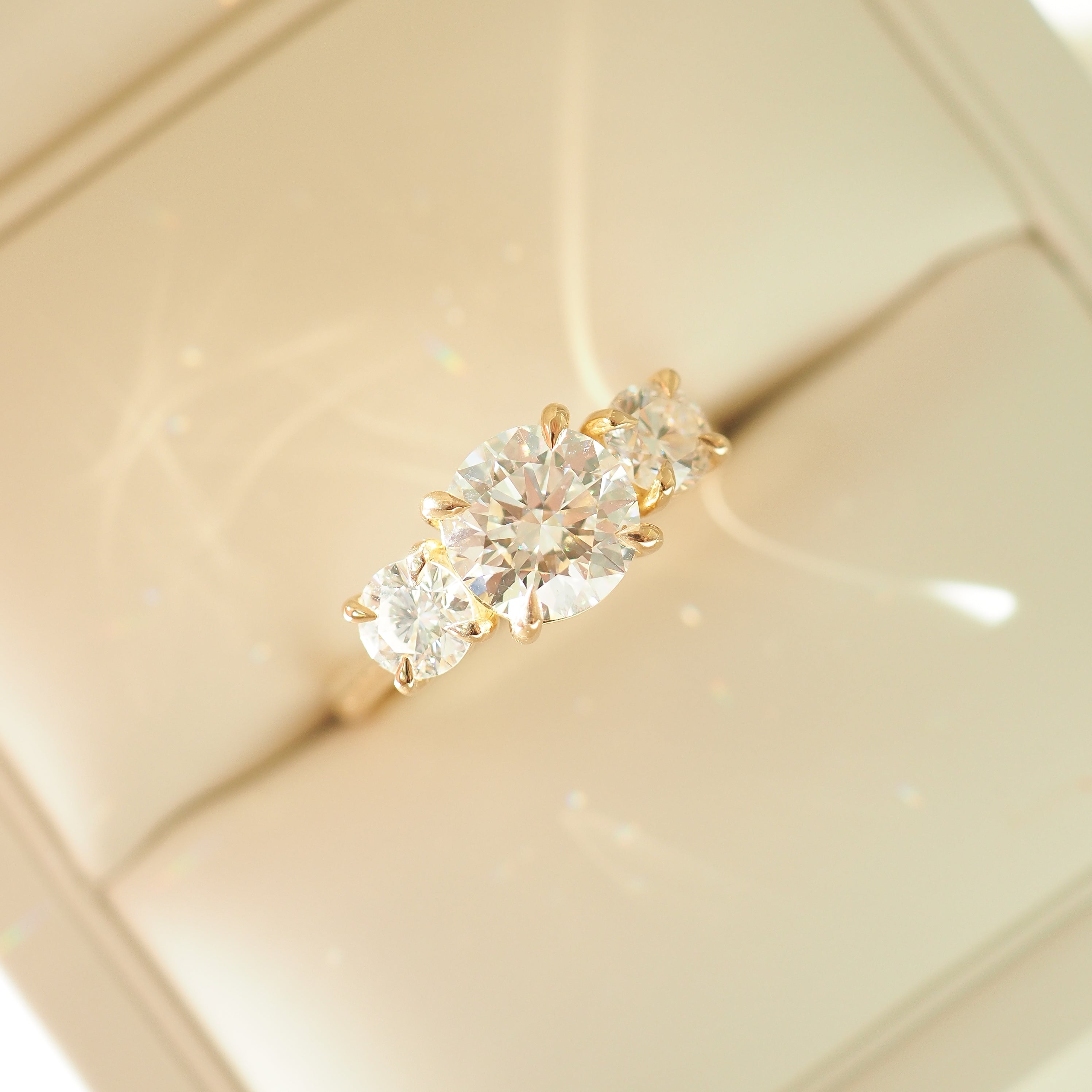 Amora | 2.2ct Round Trilogy Lab-Grown Diamond Engagement Ring