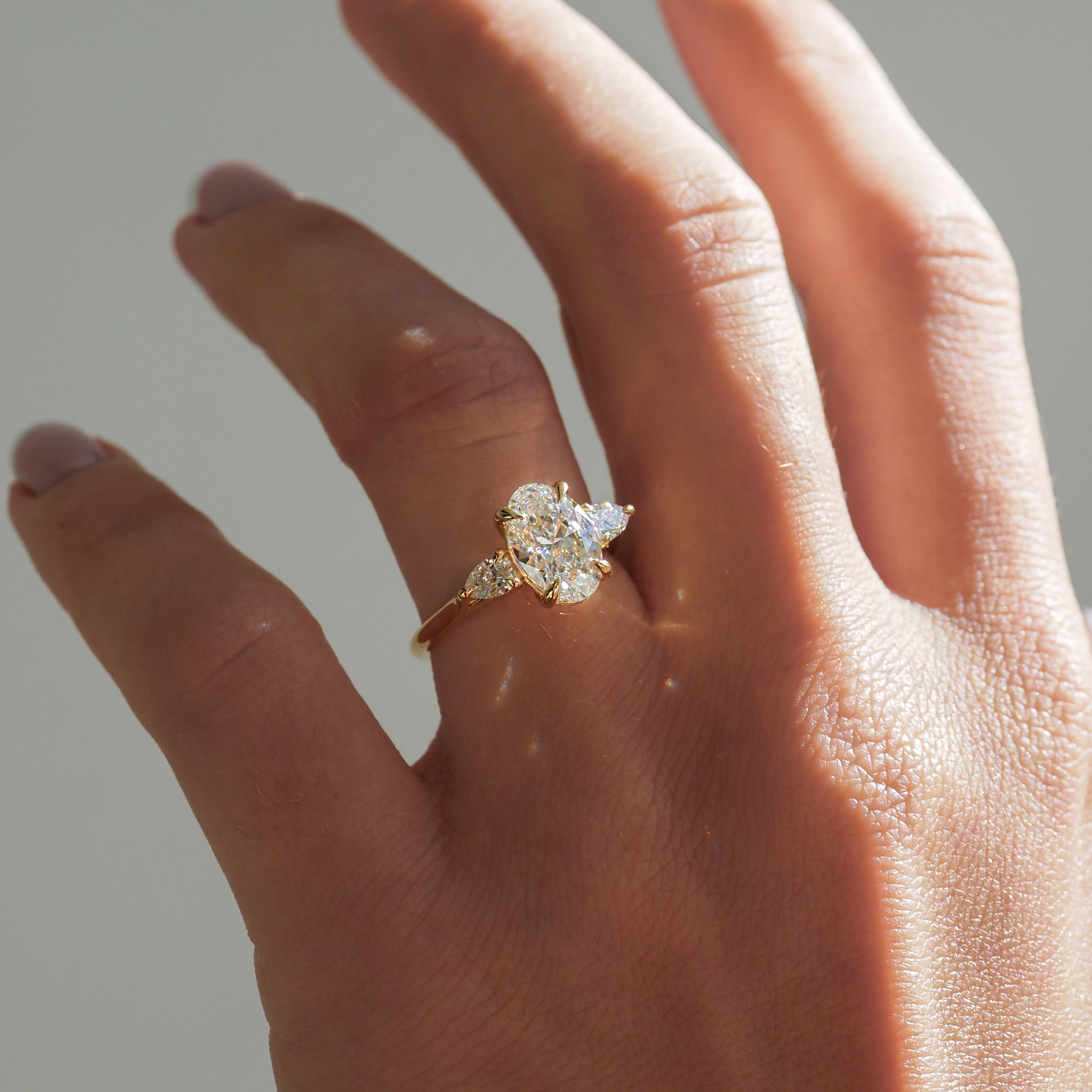 Ania | 2.3ct Oval & Pear Trilogy Lab-Grown Diamond Engagement Ring