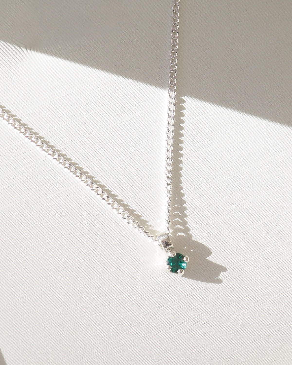 Tiny Birthstone Pendant | Archive Emerald Necklace