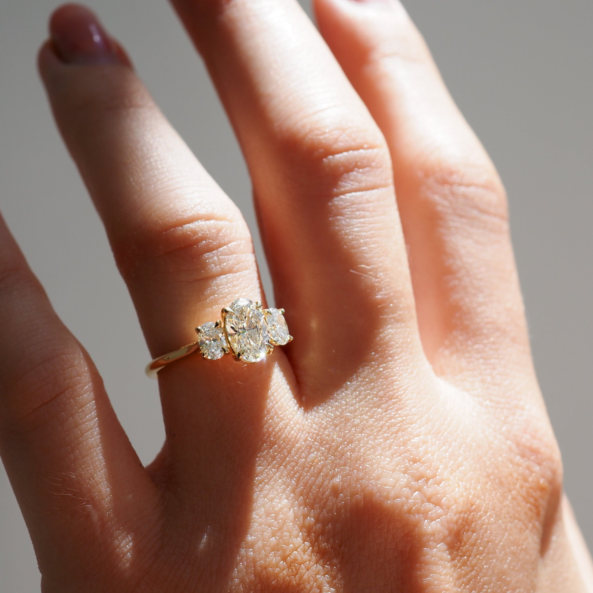 Ava | 1.5ct Oval Lab-Grown Diamond Trilogy Ring