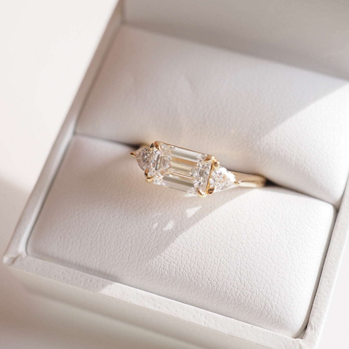Isla | Emerald & Trillion Trilogy Lab-Grown Diamond Engagement Ring