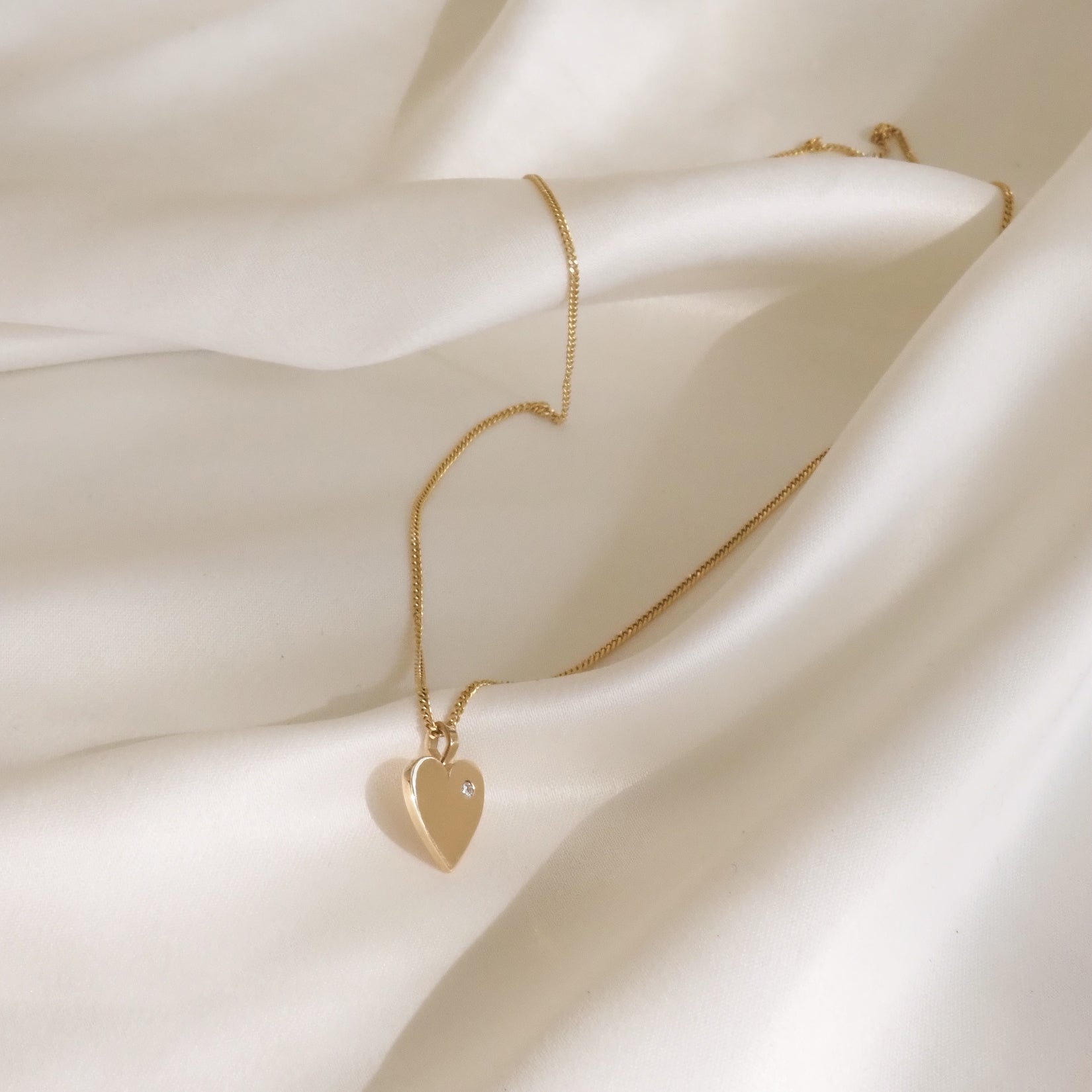 Diamond Set Heart Pendant | Archive Necklace