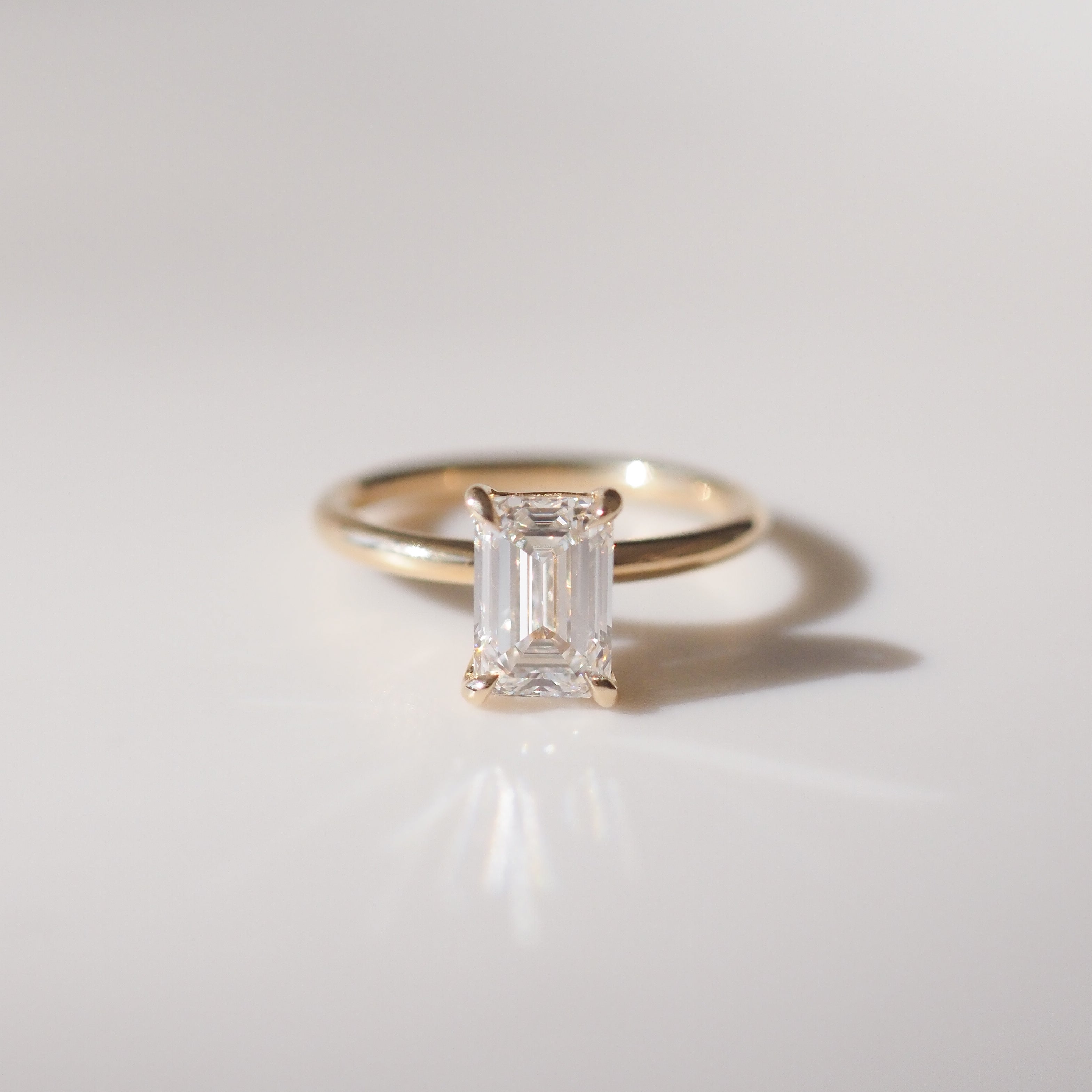 Eva | 1.5ct Emerald Solitaire Lab-Grown Diamond Engagement Ring