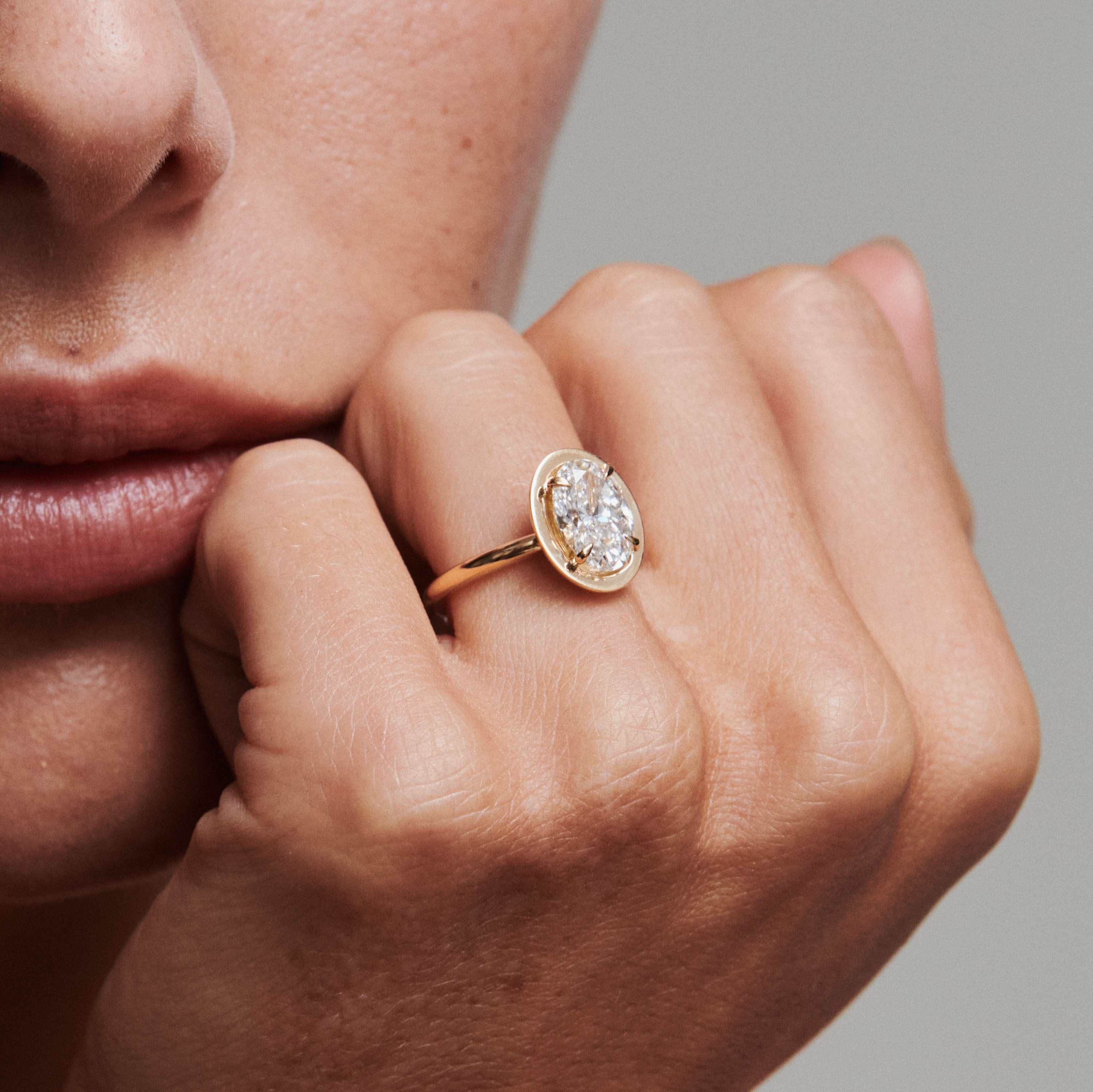 Harper | 2ct Oval Solitaire Lab-Grown Diamond Ring with Halo