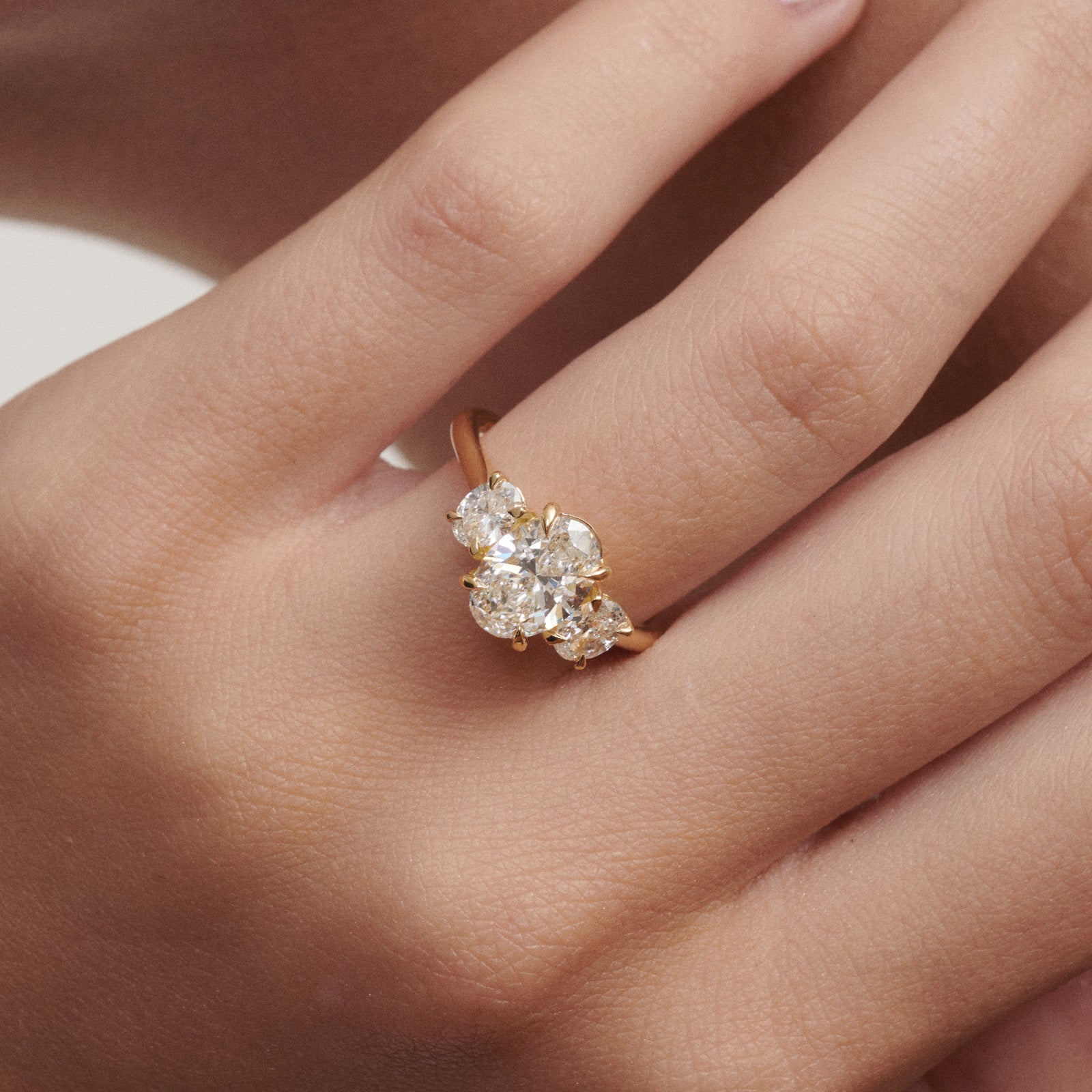 Ava | Oval Trilogy Lab-Grown Diamond Engagement Ring