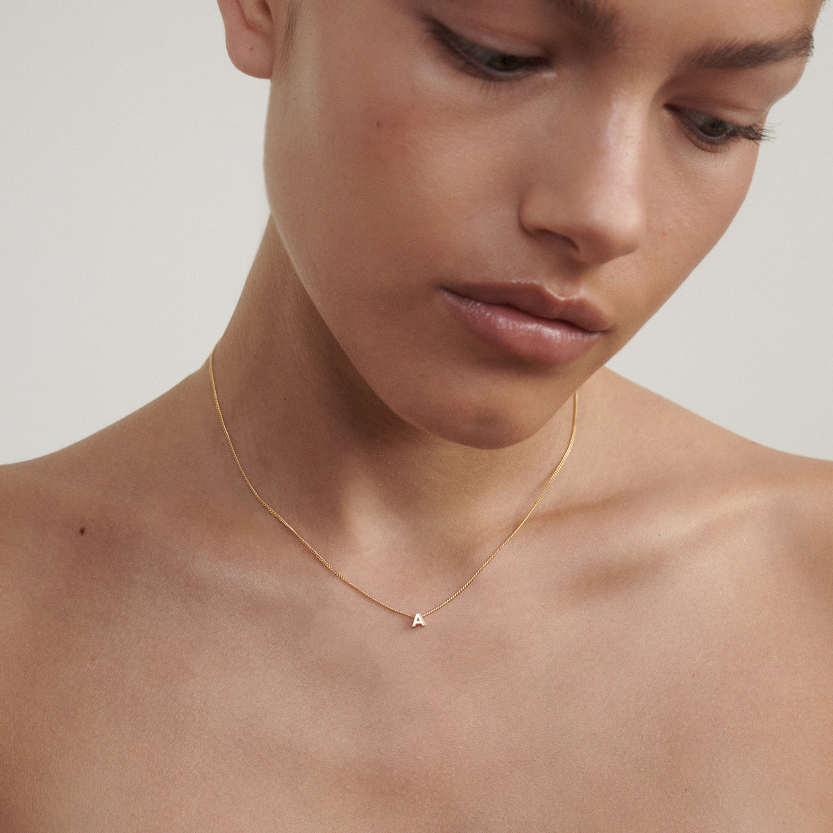 Tiny Letter Necklace | Sliding Charm