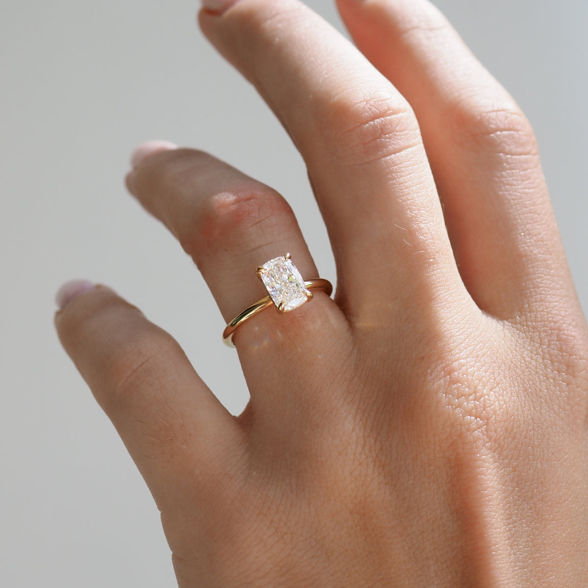 Khia | 1.5ct Elongated Cushion Solitaire Lab-Grown Diamond Engagement Ring