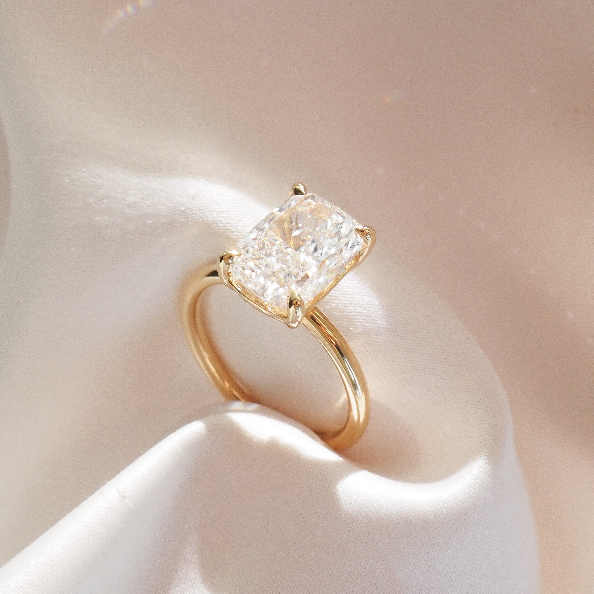 Khia | 3.5ct Elongated Cushion Lab-Grown Diamond Solitaire Engagement Ring