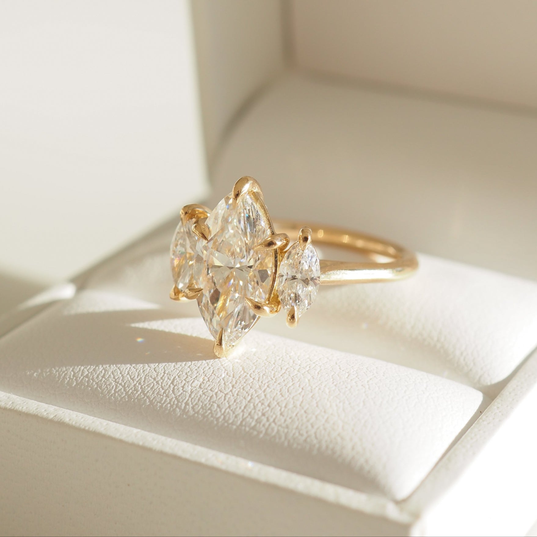 Maya | 2.5ct Marquise Trilogy Lab-Grown Diamond Engagement Ring