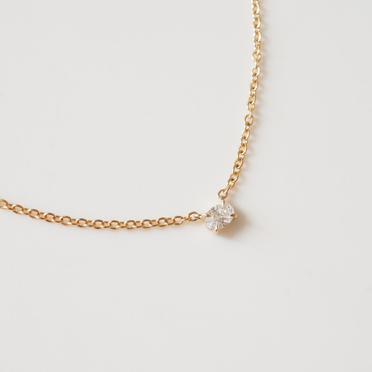 Fixed Oval Diamond Necklace | Archive 0.25ct Necklace