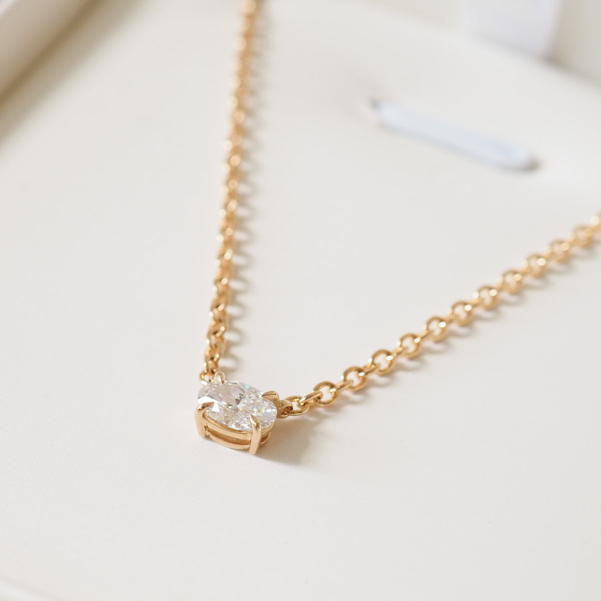 Fixed Oval Diamond Necklace | Archive 0.25ct Necklace