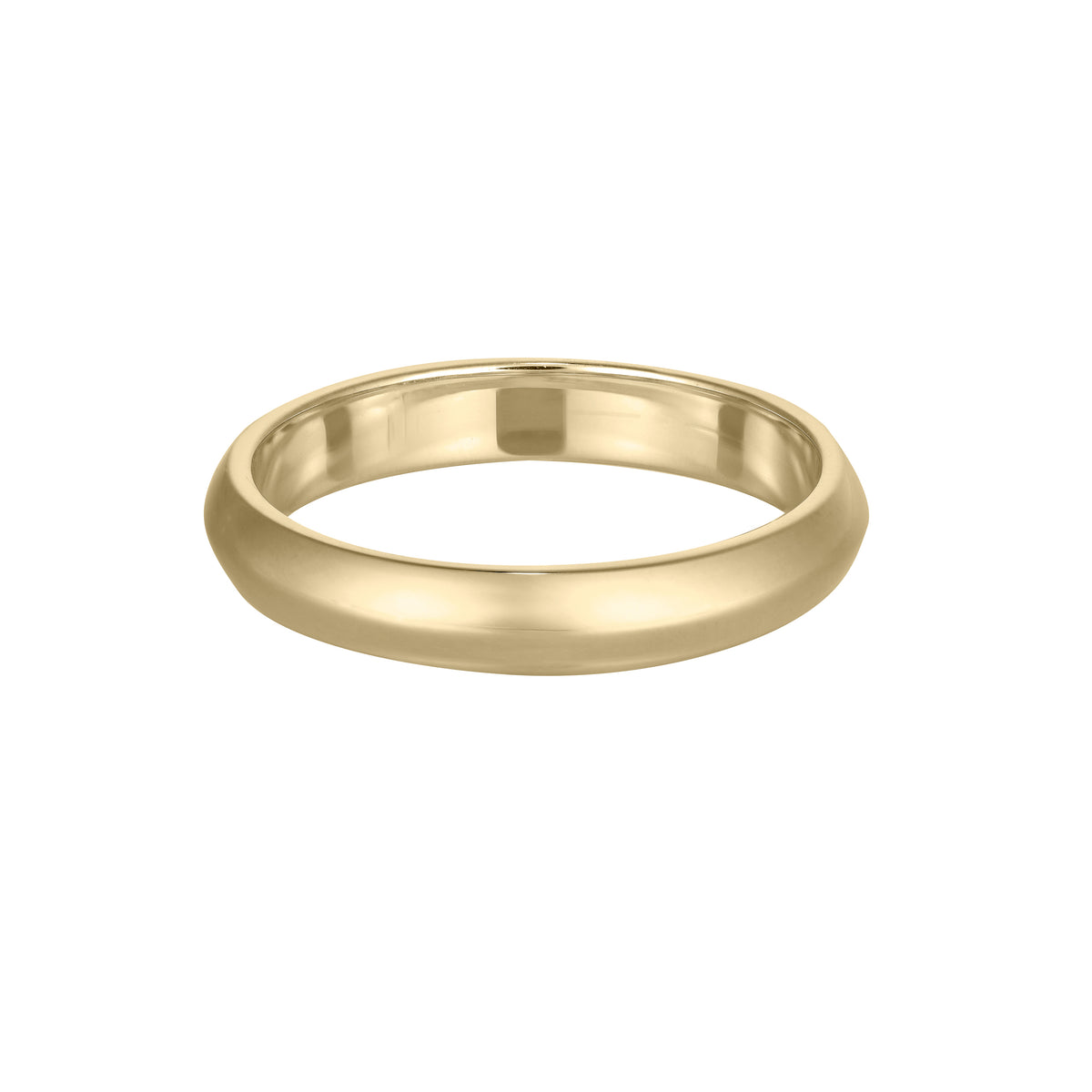 Elegant gold band ring with a polished finish, showcasing minimalist luxury jewellery design. Perfect for weddings or anniversaries.
