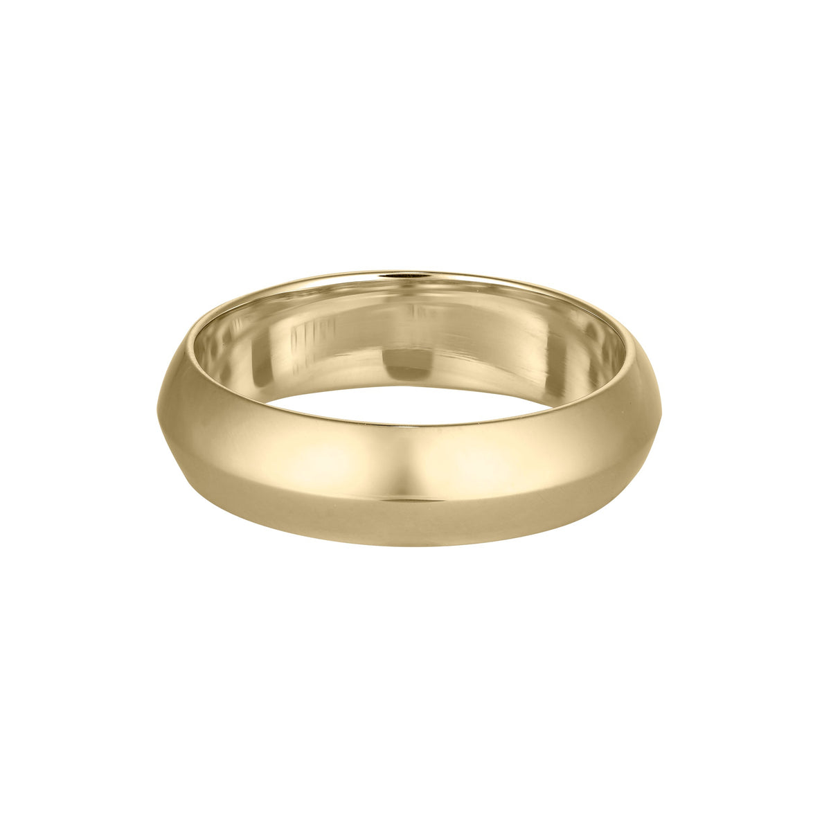 Elegant luxury gold band ring with smooth, polished finish; ideal for high-end jewellery collections. Simple yet timeless design.