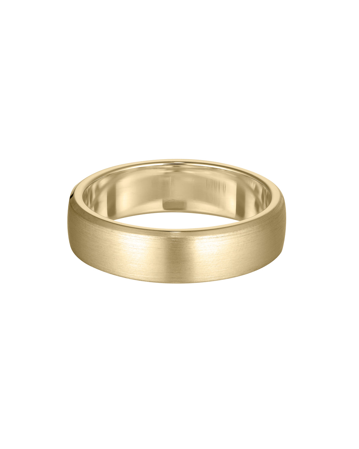 Elegant gold wedding band with a matte finish, showcasing timeless luxury jewellery design.