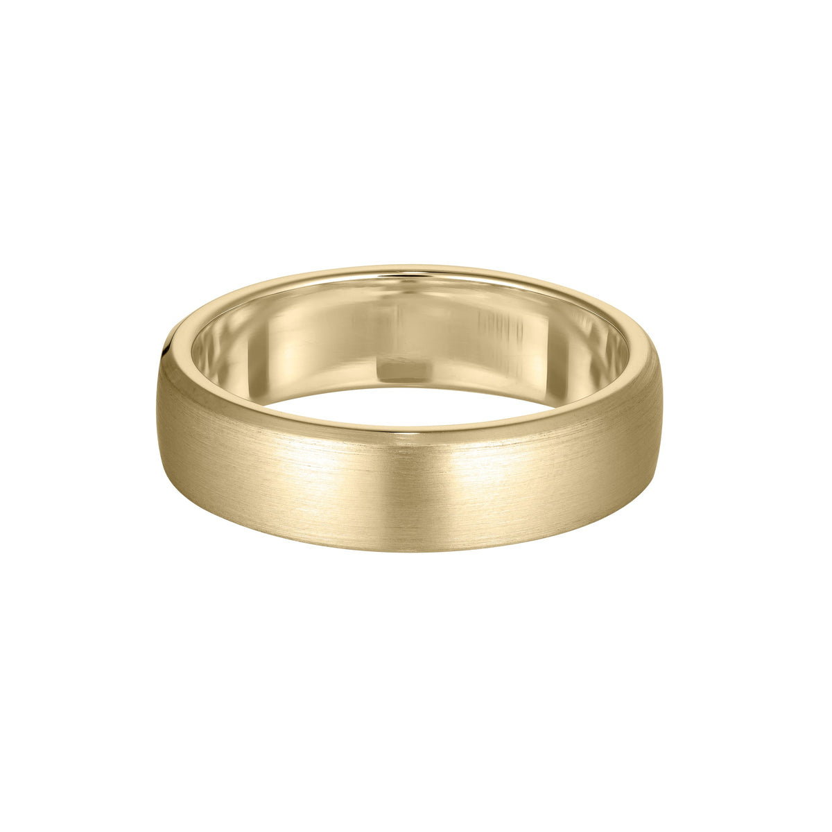 Elegant yellow gold ring with a brushed finish, showcasing a simple yet luxurious design, perfect for sophisticated style.