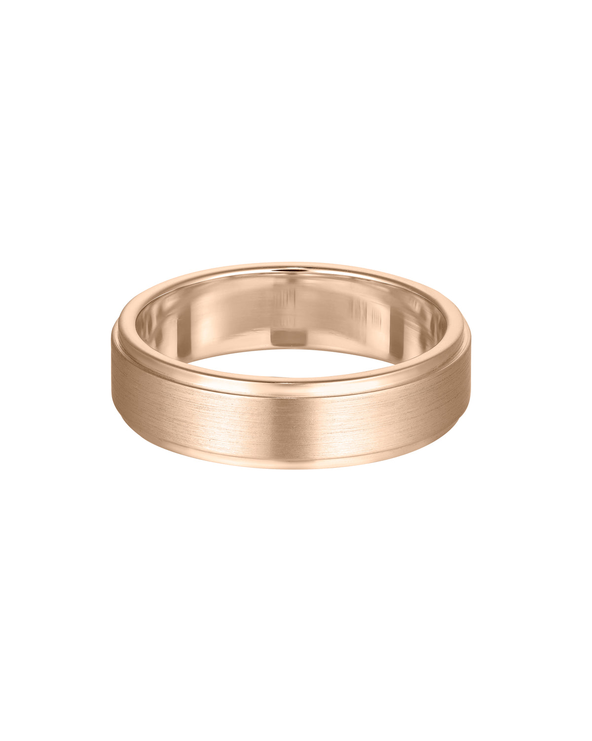 Elegant brushed gold ring, minimalist design, luxury jewellery. Polished inner band, symbol of sophistication and high-end style.
