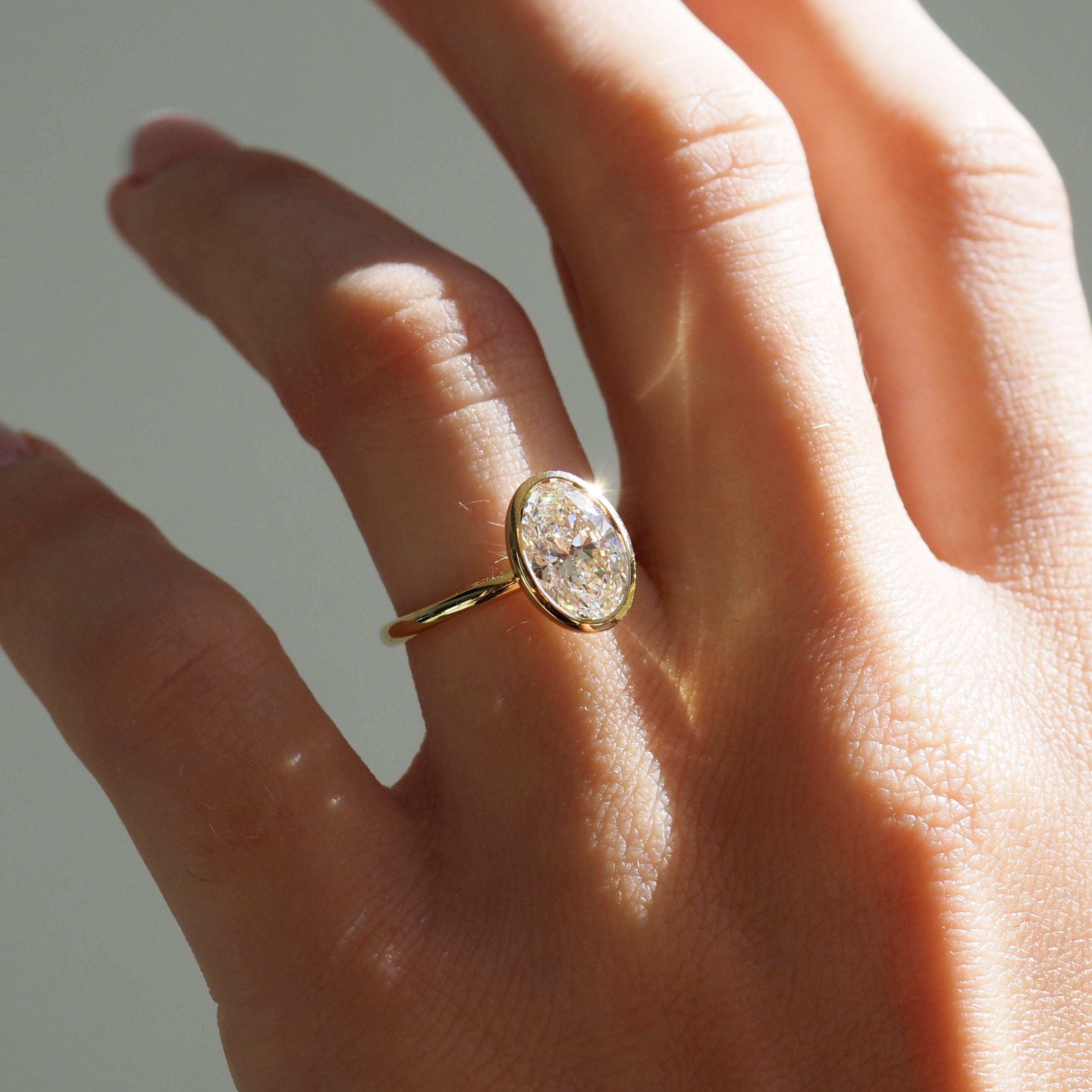 Vyla | 2ct Oval Bezel Solitaire Lab-Grown Diamond Engagement Ring