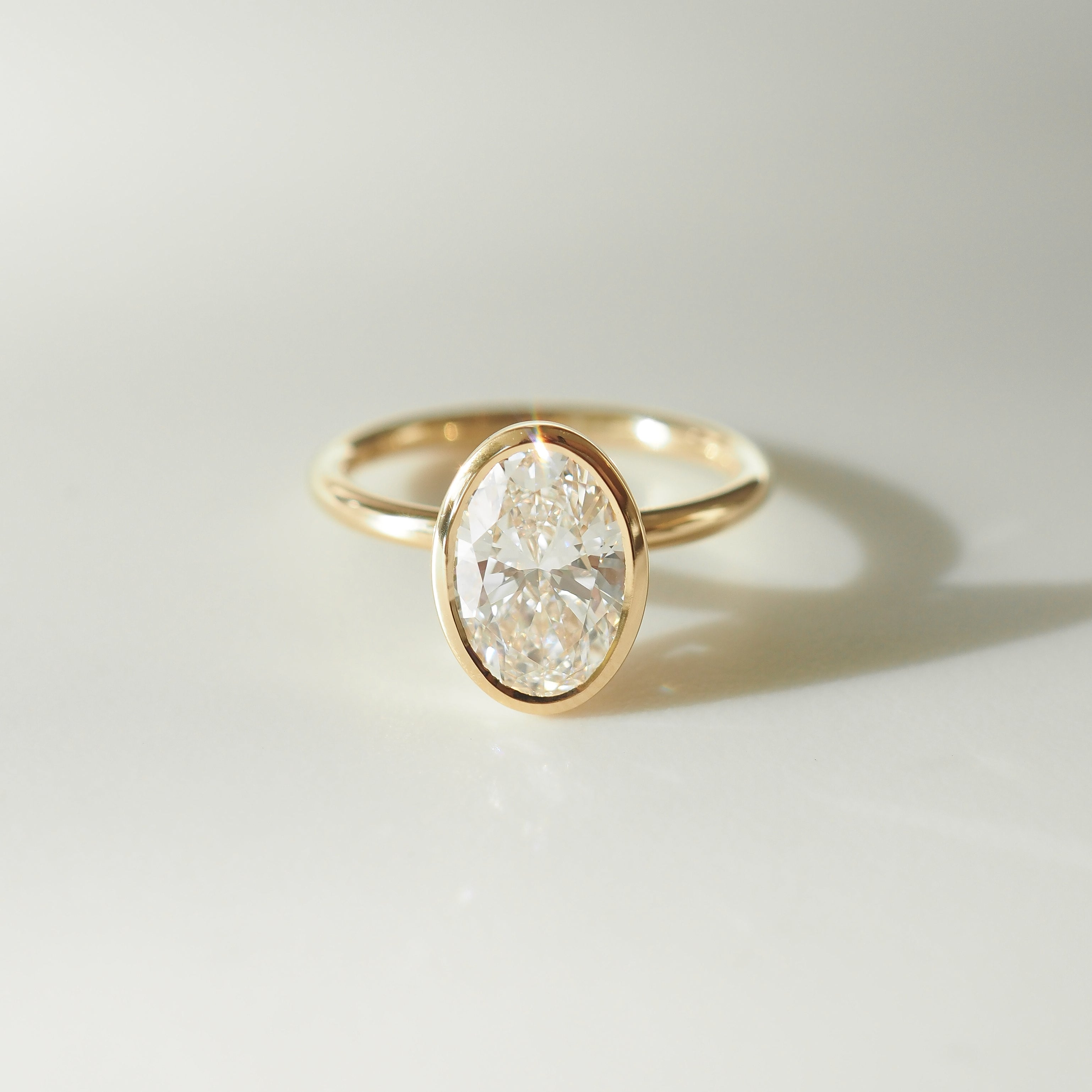 Vyla | 2ct Oval Bezel Solitaire Lab-Grown Diamond Engagement Ring