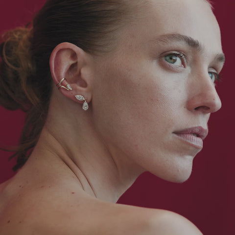 Kate & Kole gold cuff with lab-grown diamond.